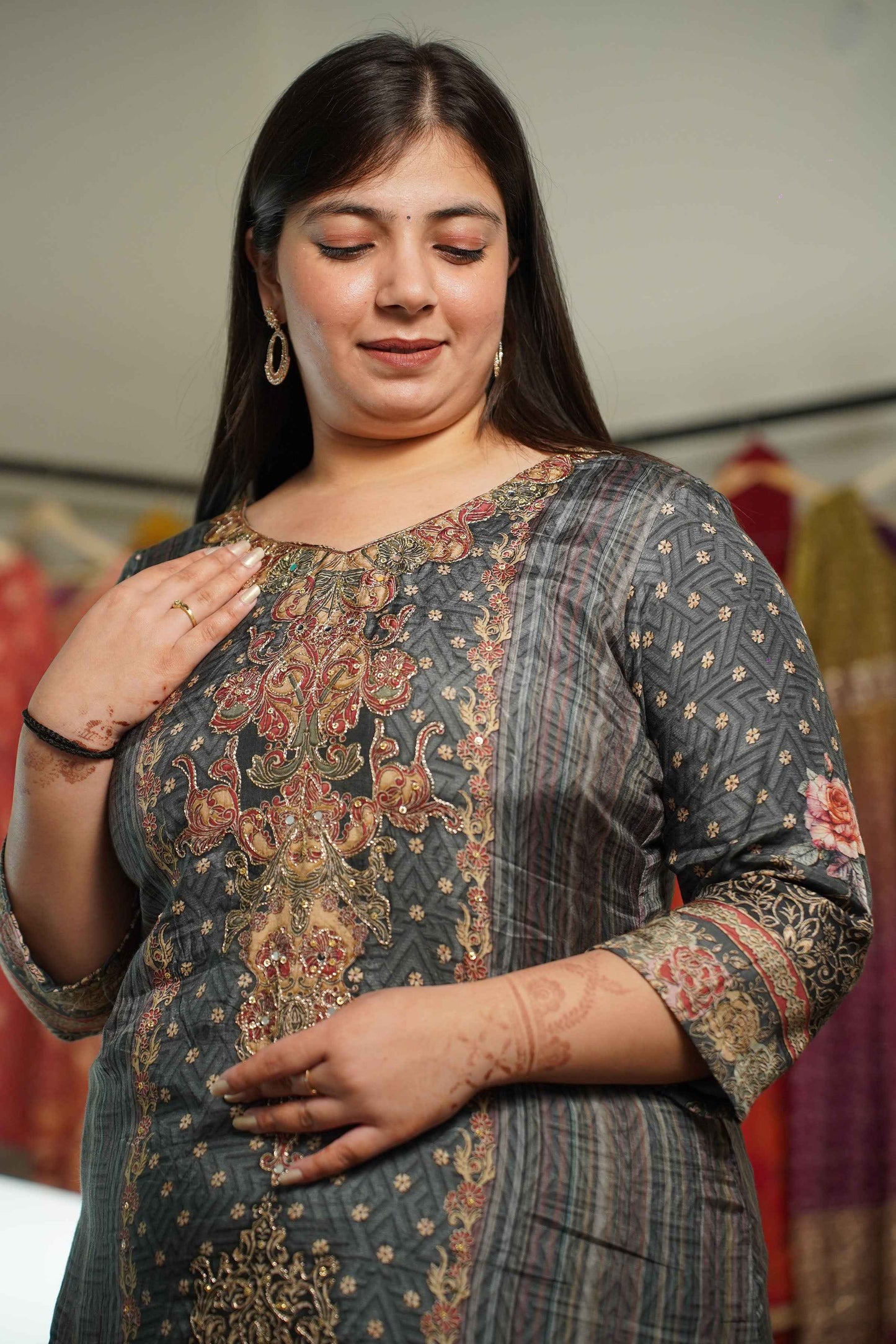 Lailah Karachi Muslin Suit with Aari Work