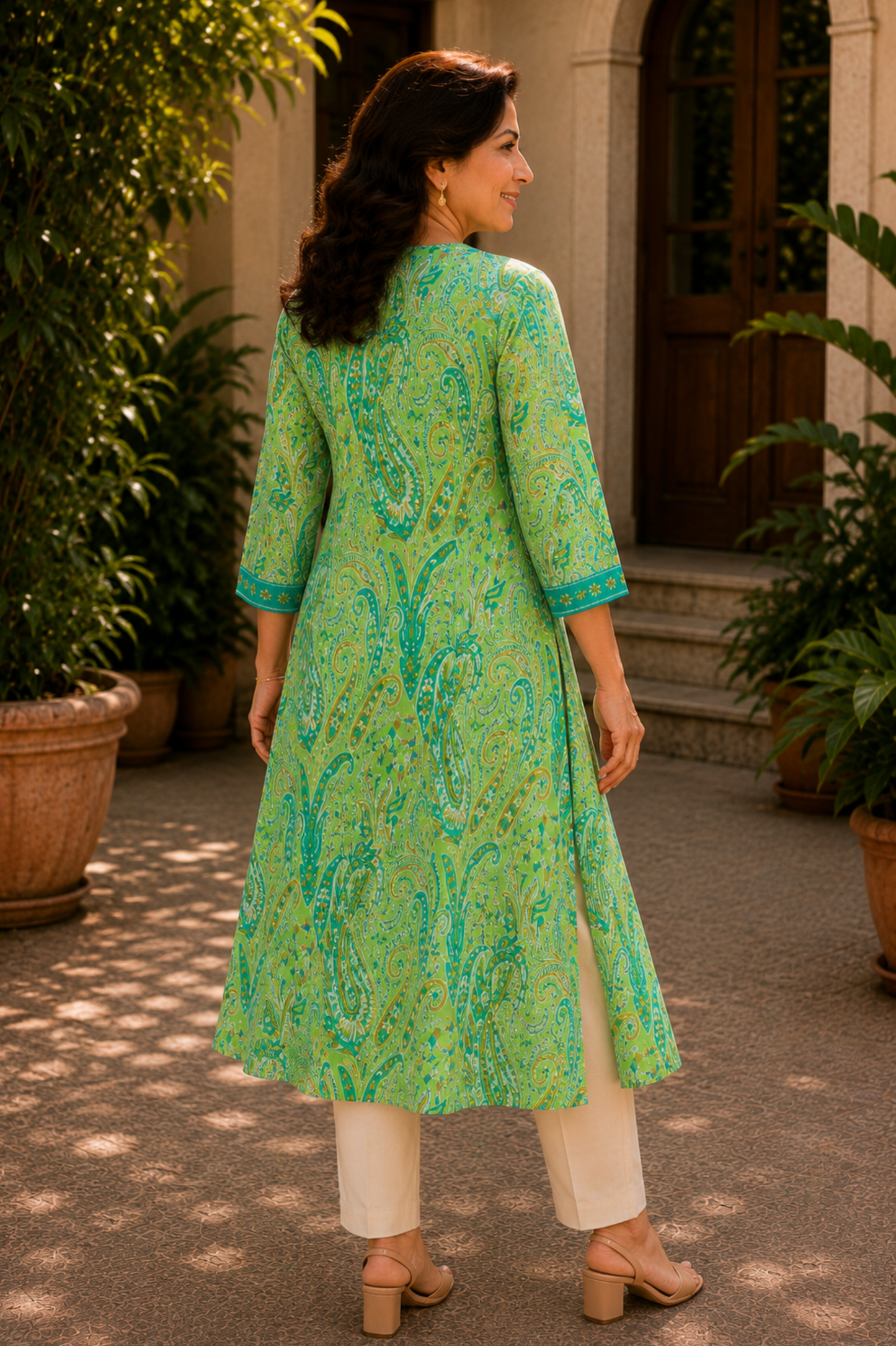 Mahira Paisley A-line Cotton Kali Kurta