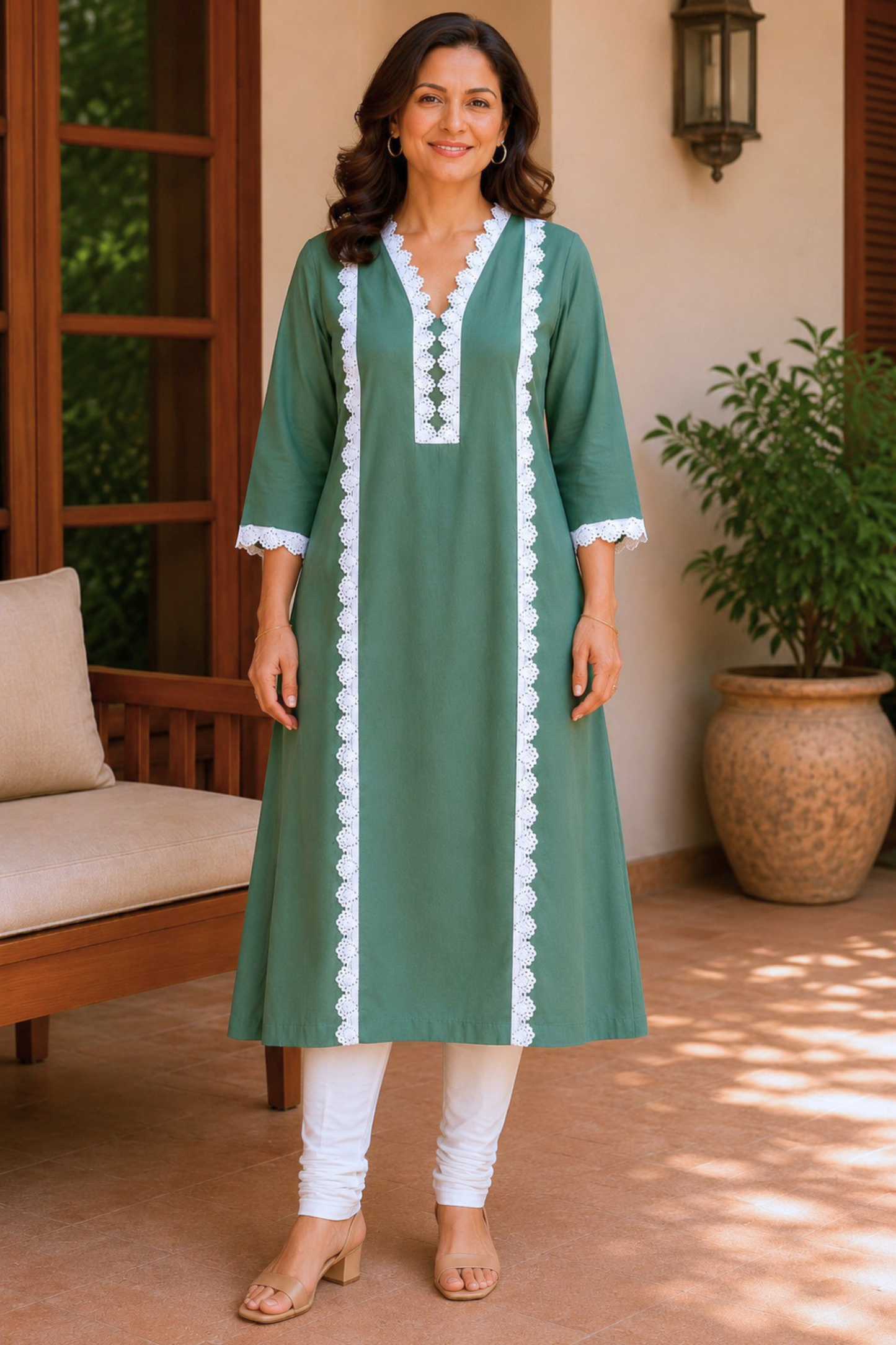Sagewood A-line Cotton Kurta