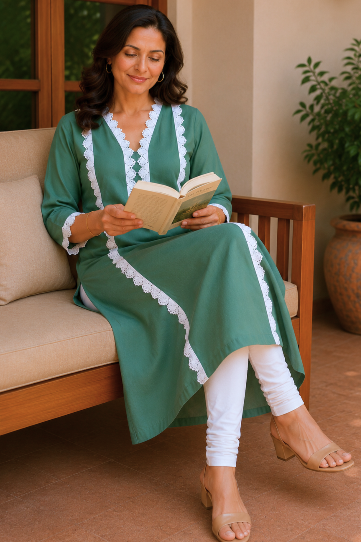 Sagewood A-line Cotton Kurta