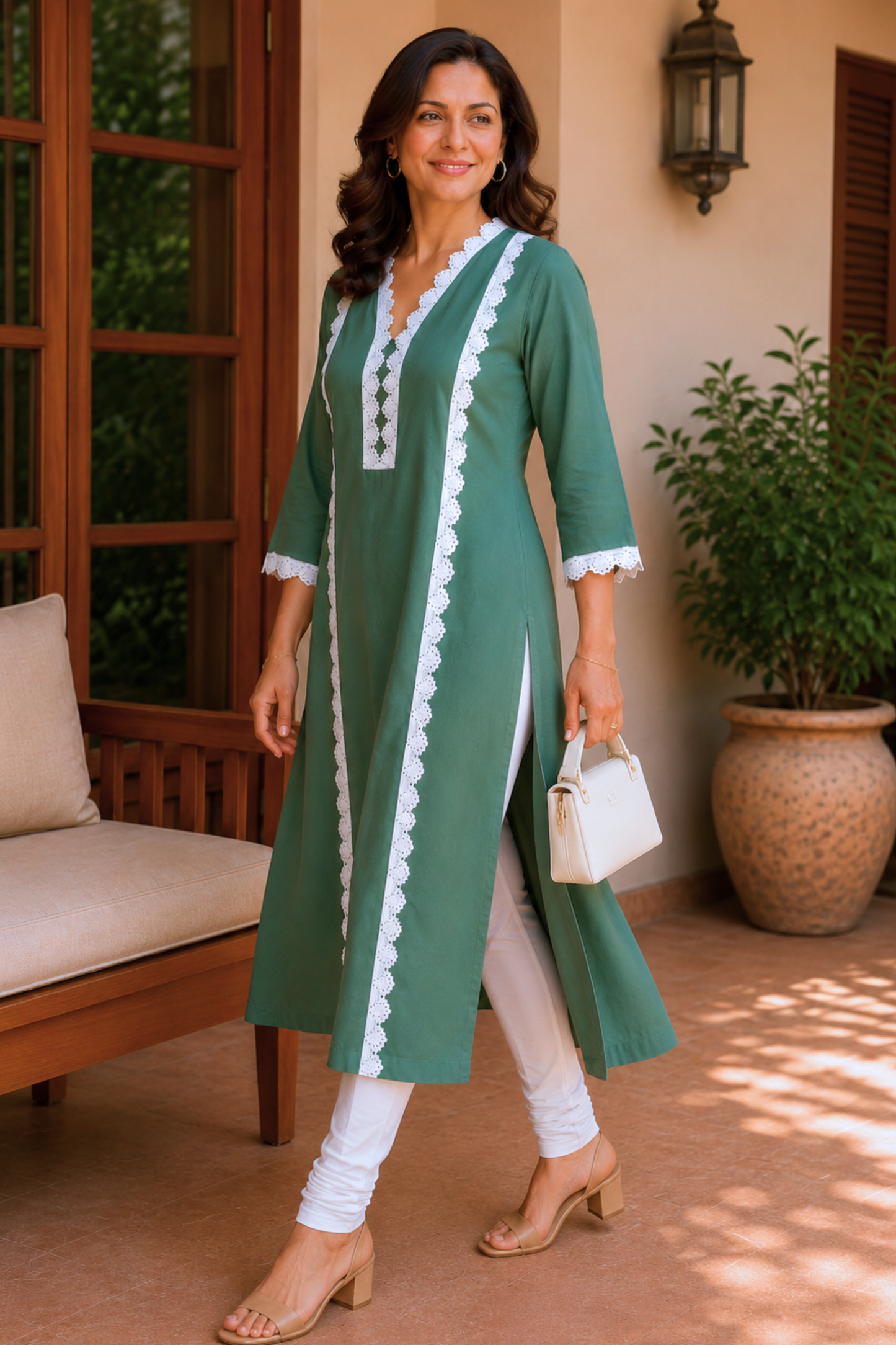 Sagewood A-line Cotton Kurta