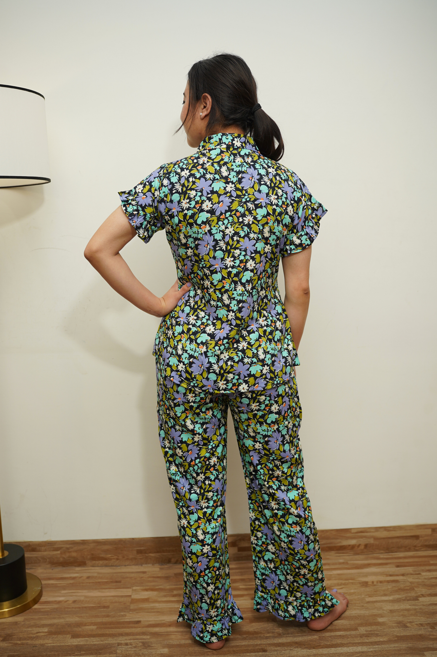 Lavender Fields Rayon Night Suit