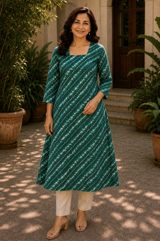 Palash Leher A-line Cotton Kali Kurta