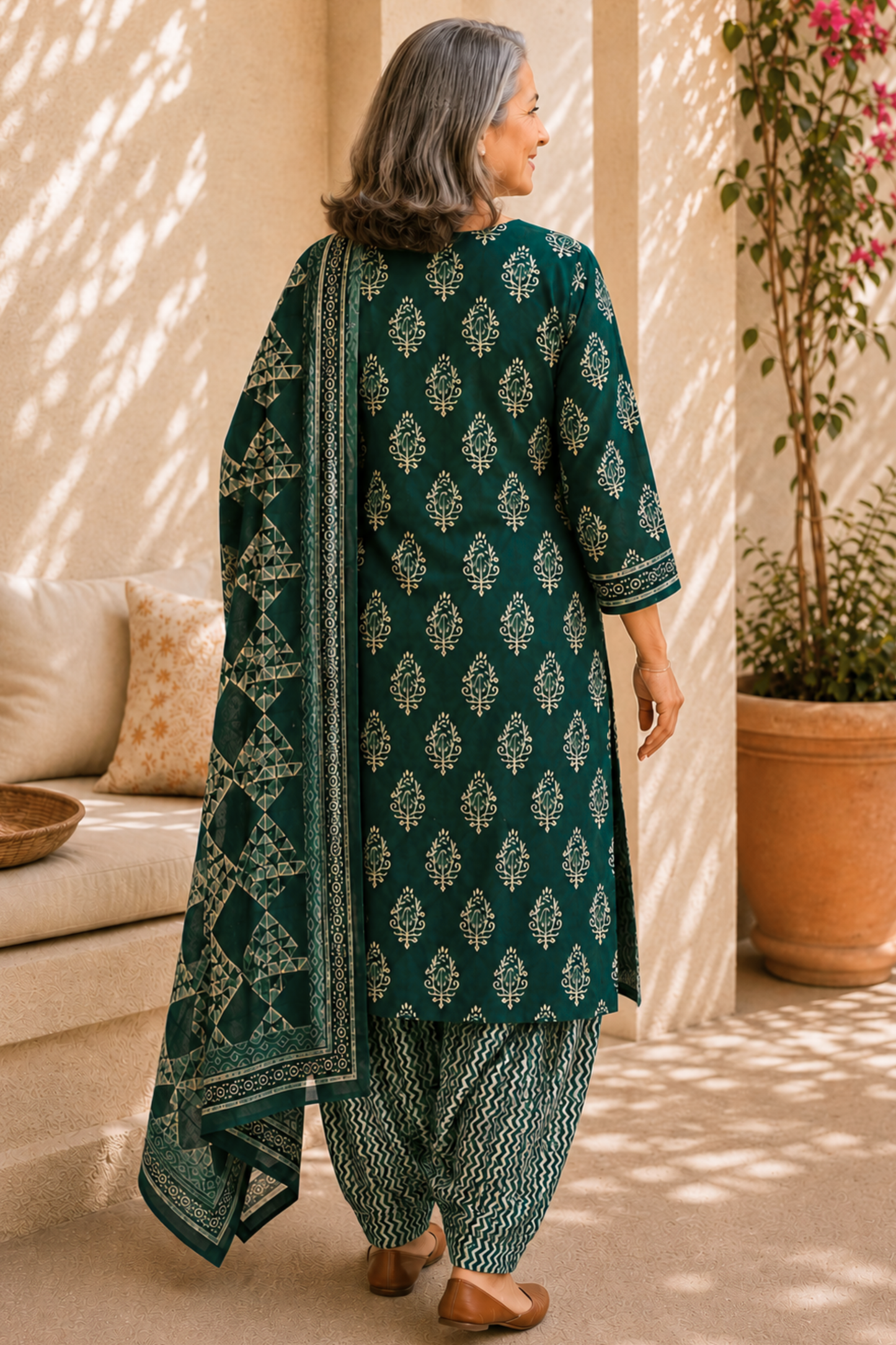 Vasudha Block Printed Cotton Salwar Suit