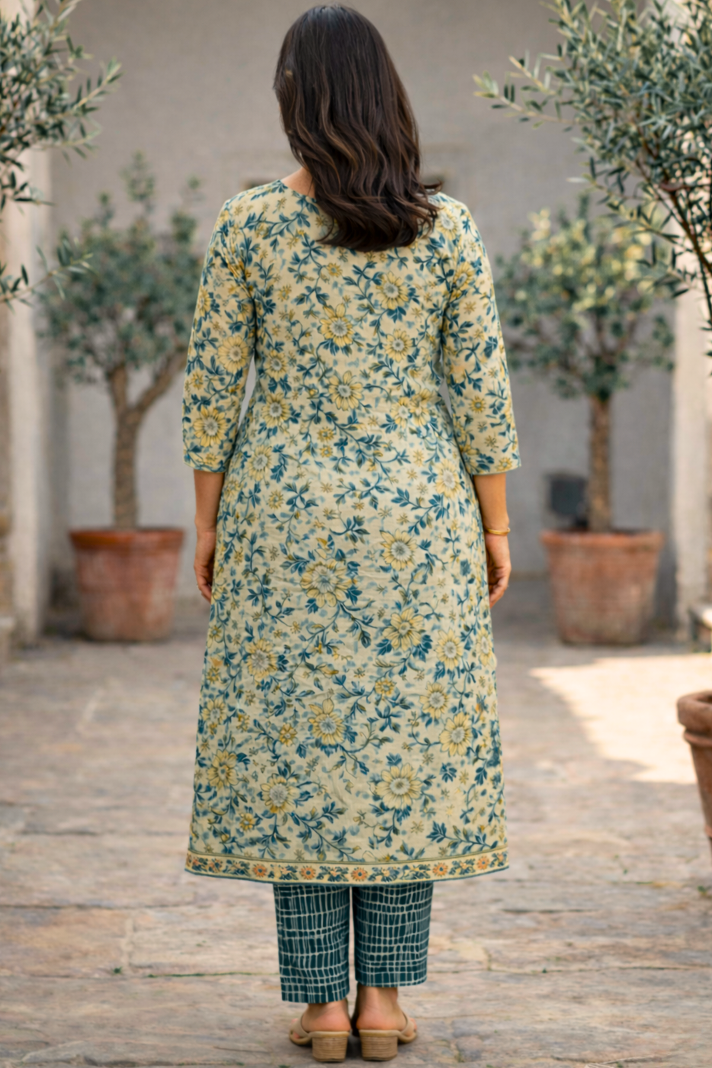 Summer Willow Printed Cotton Suit