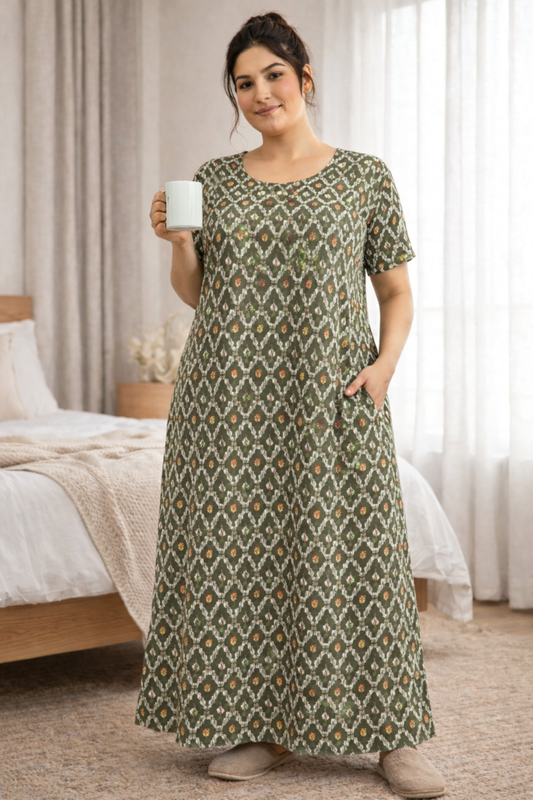 Olive Drift Rayon Night Gown