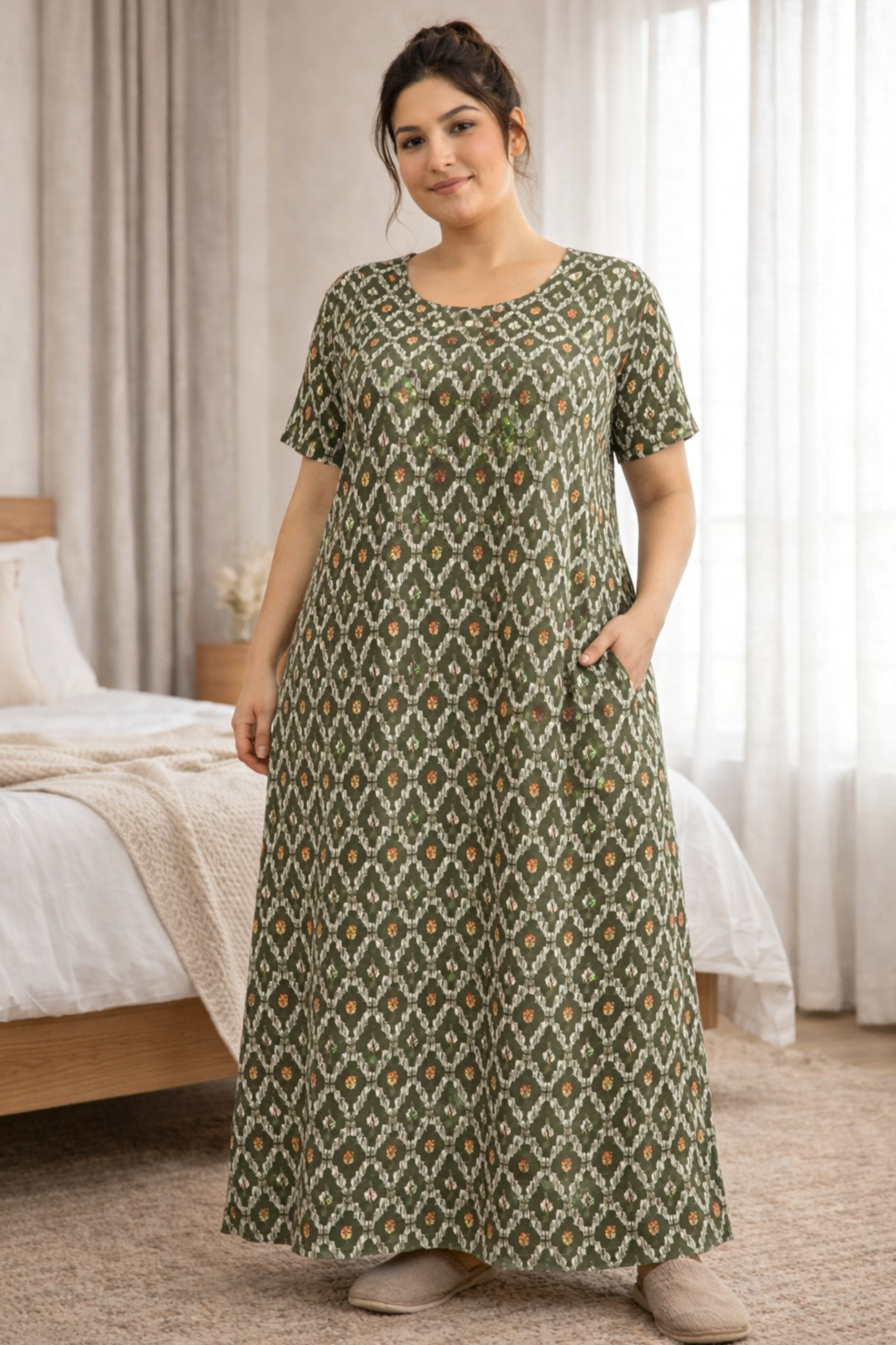 Olive Drift Rayon Night Gown