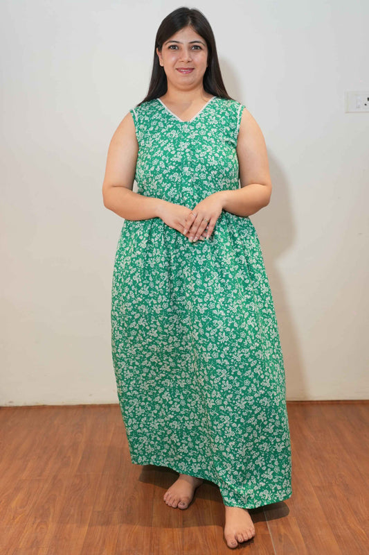 Greeny Meadow Rayon Night Gown