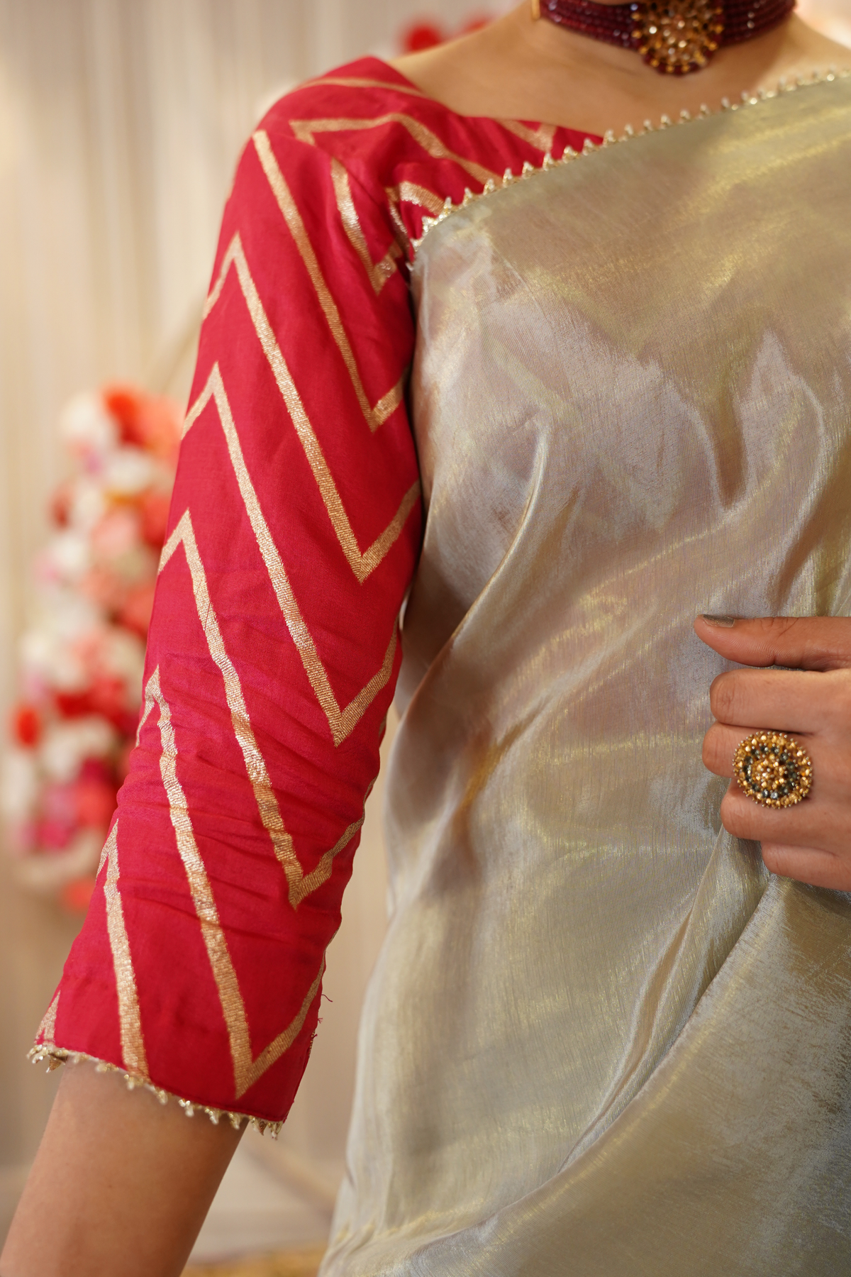 Aurora Glow Silk Saree with Blouse