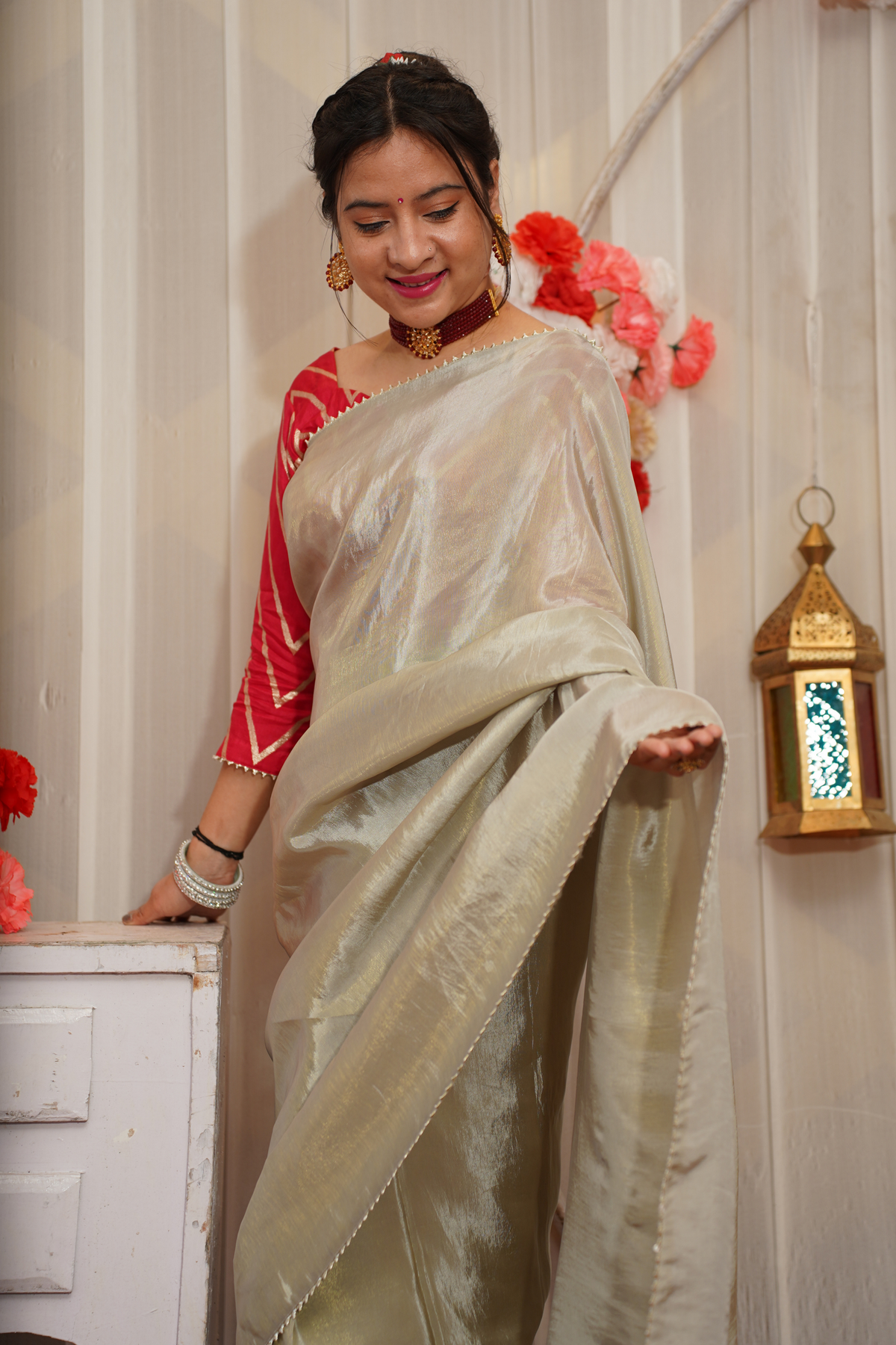 Aurora Glow Silk Saree with Blouse