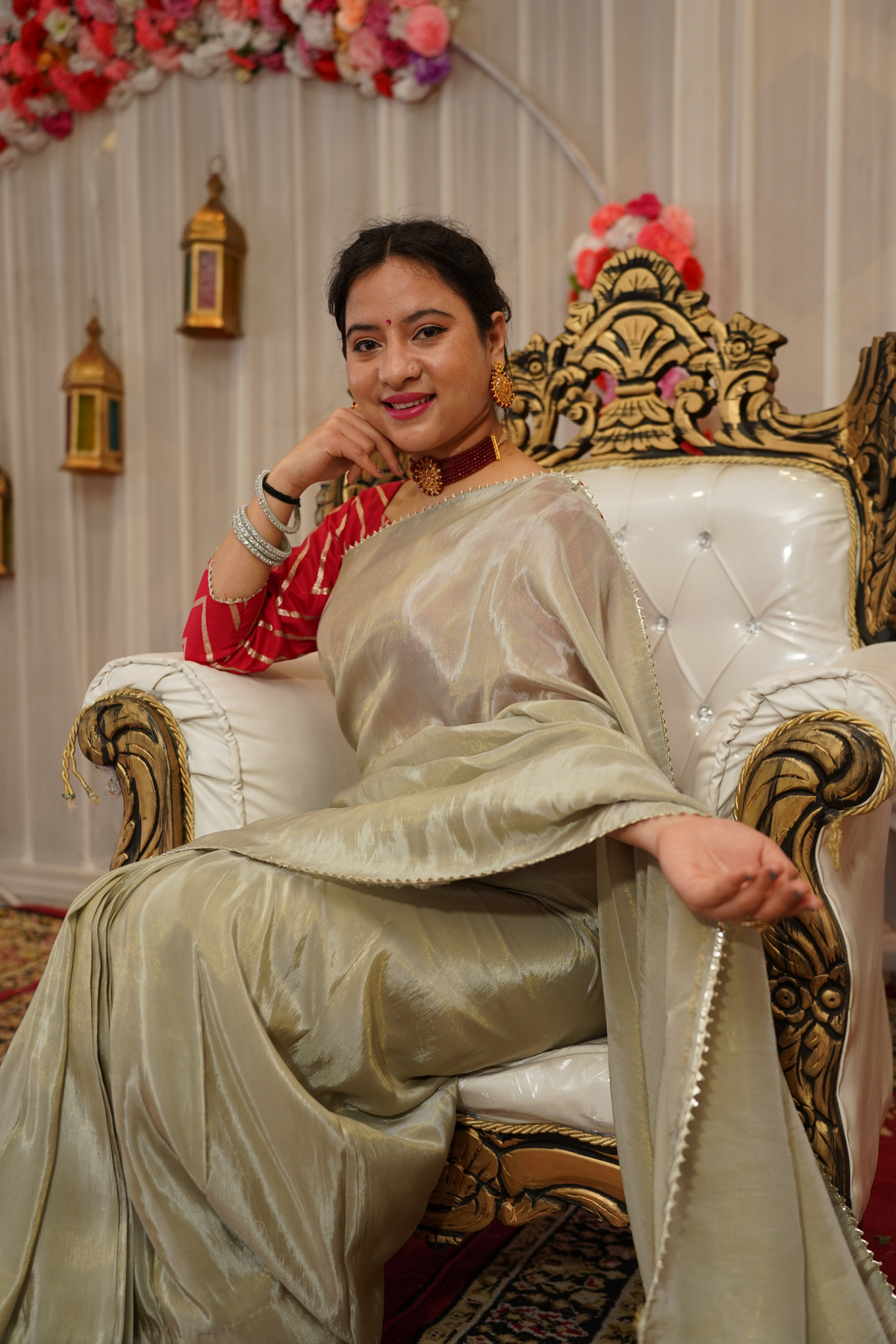 Aurora Glow Silk Saree with Blouse