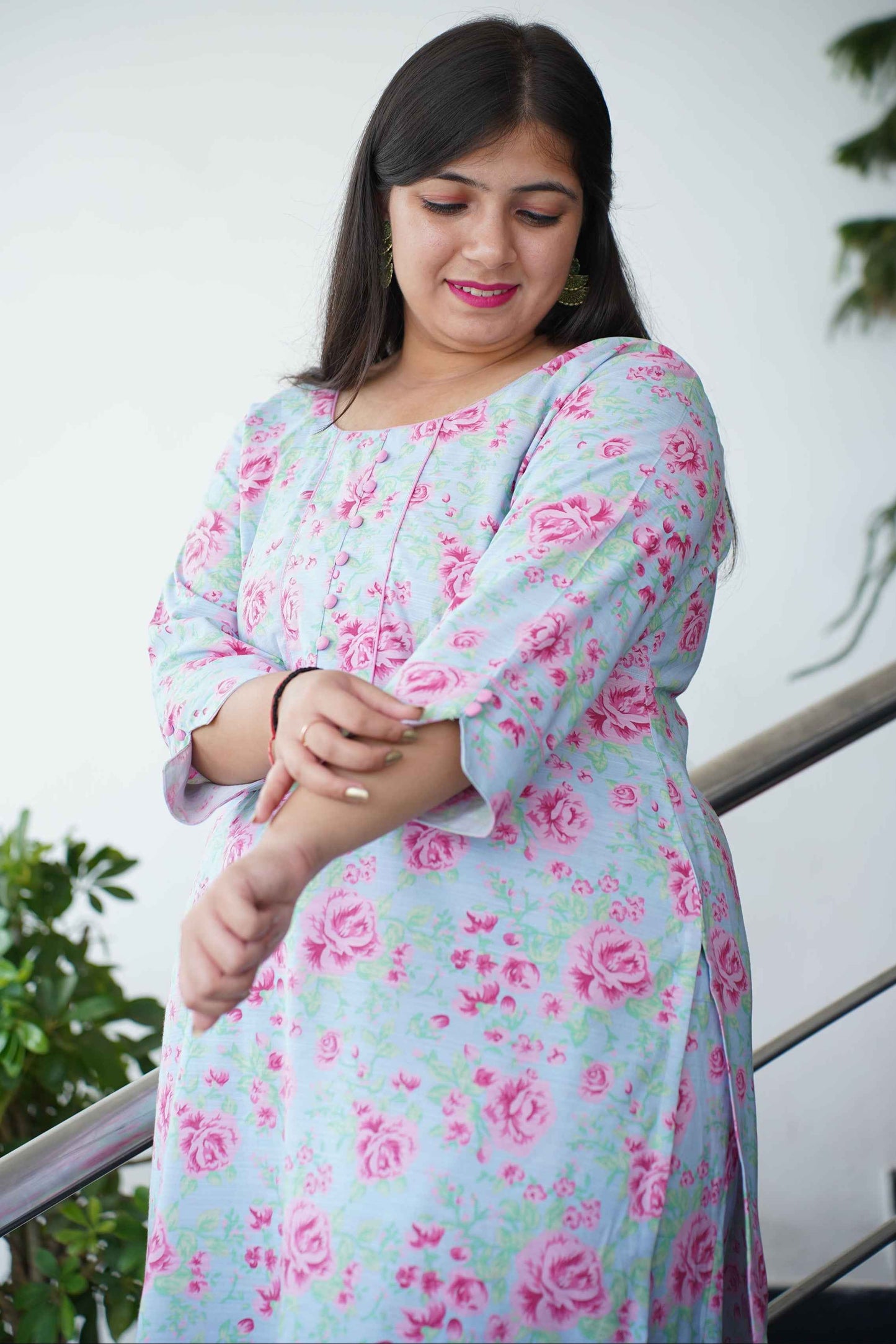 Dusky Fuchsia Floral Salwar Suit