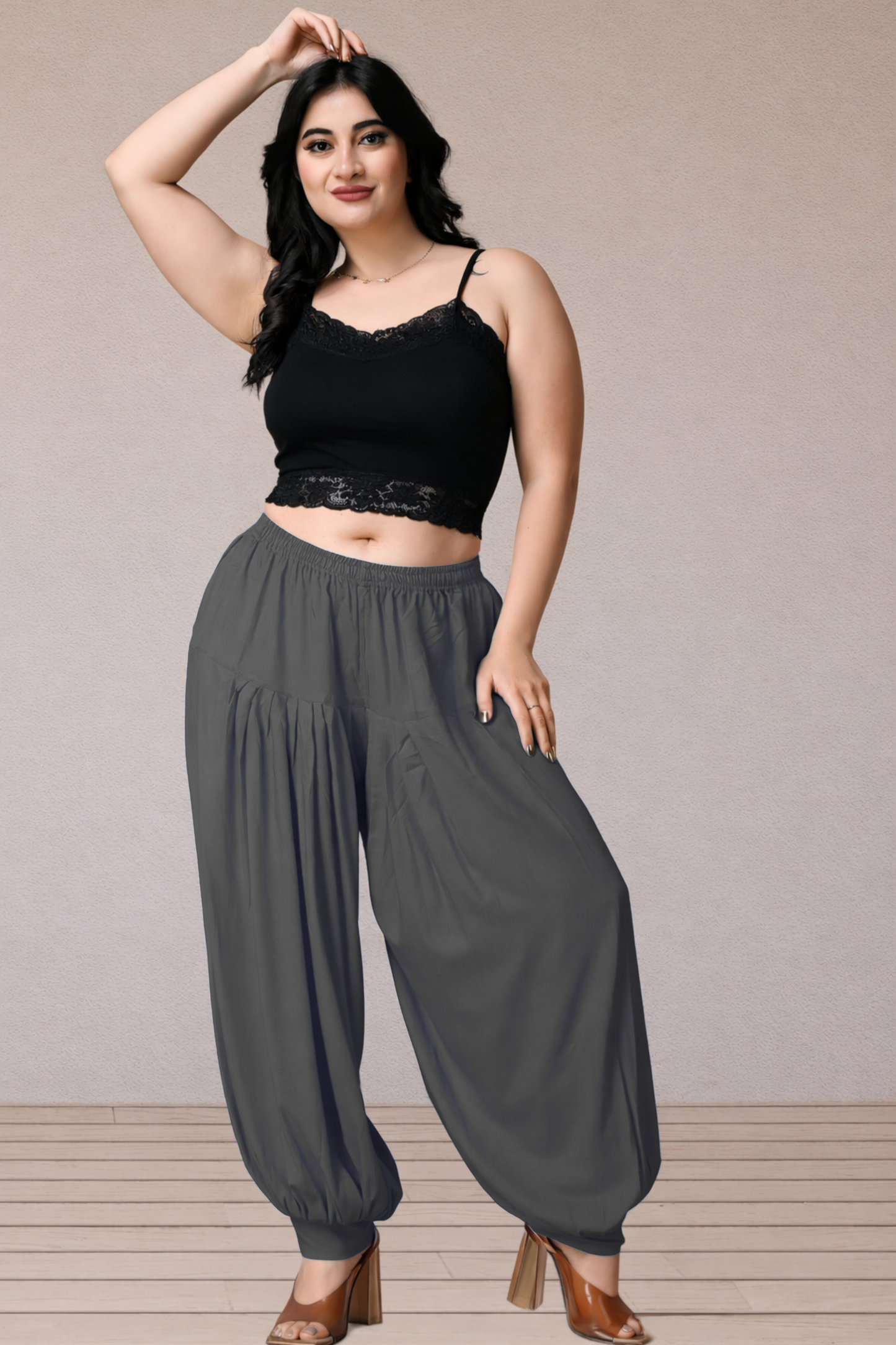 Dark Grey Rayon Afghani Salwar