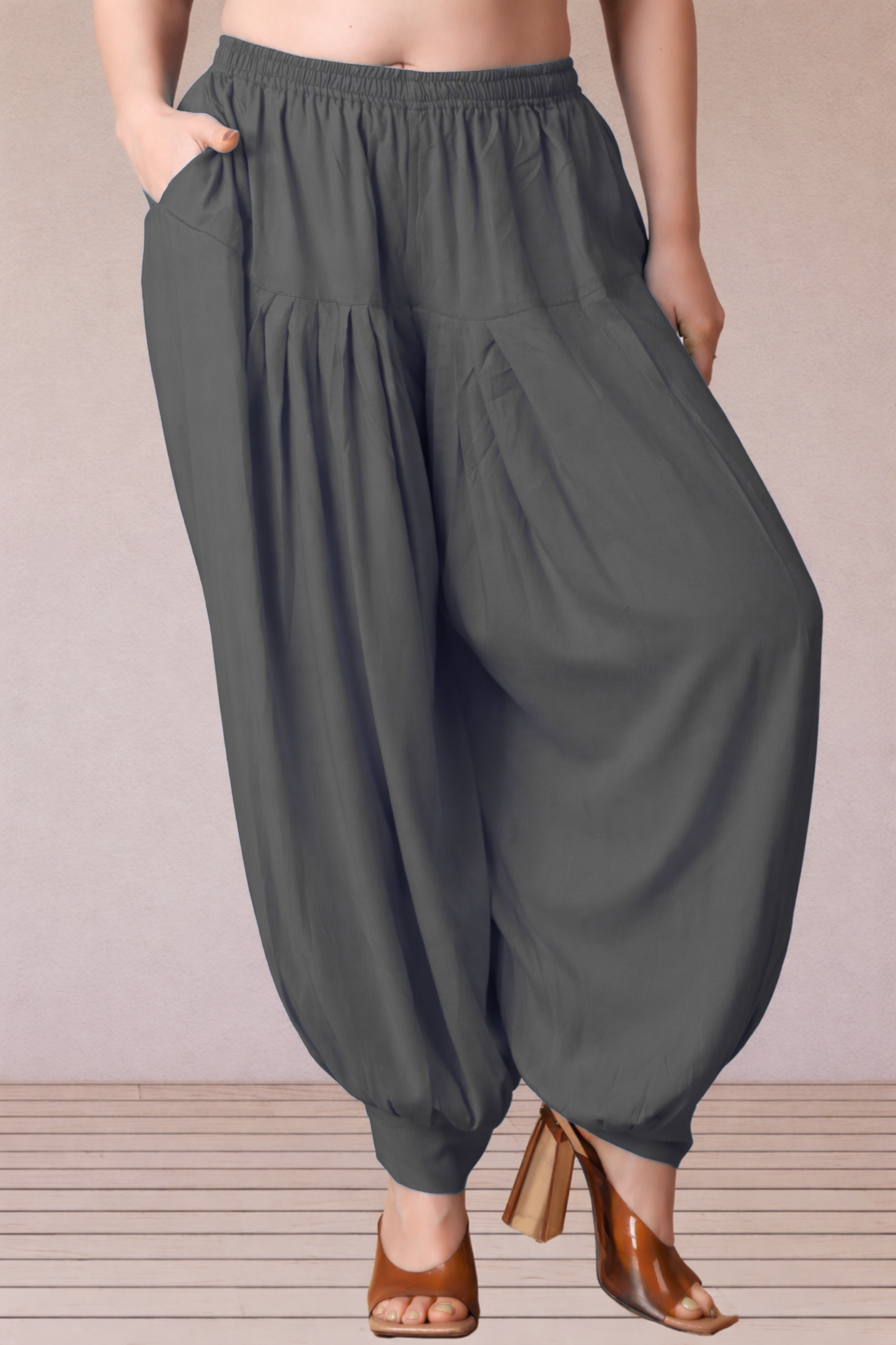 Dark Grey Rayon Afghani Salwar