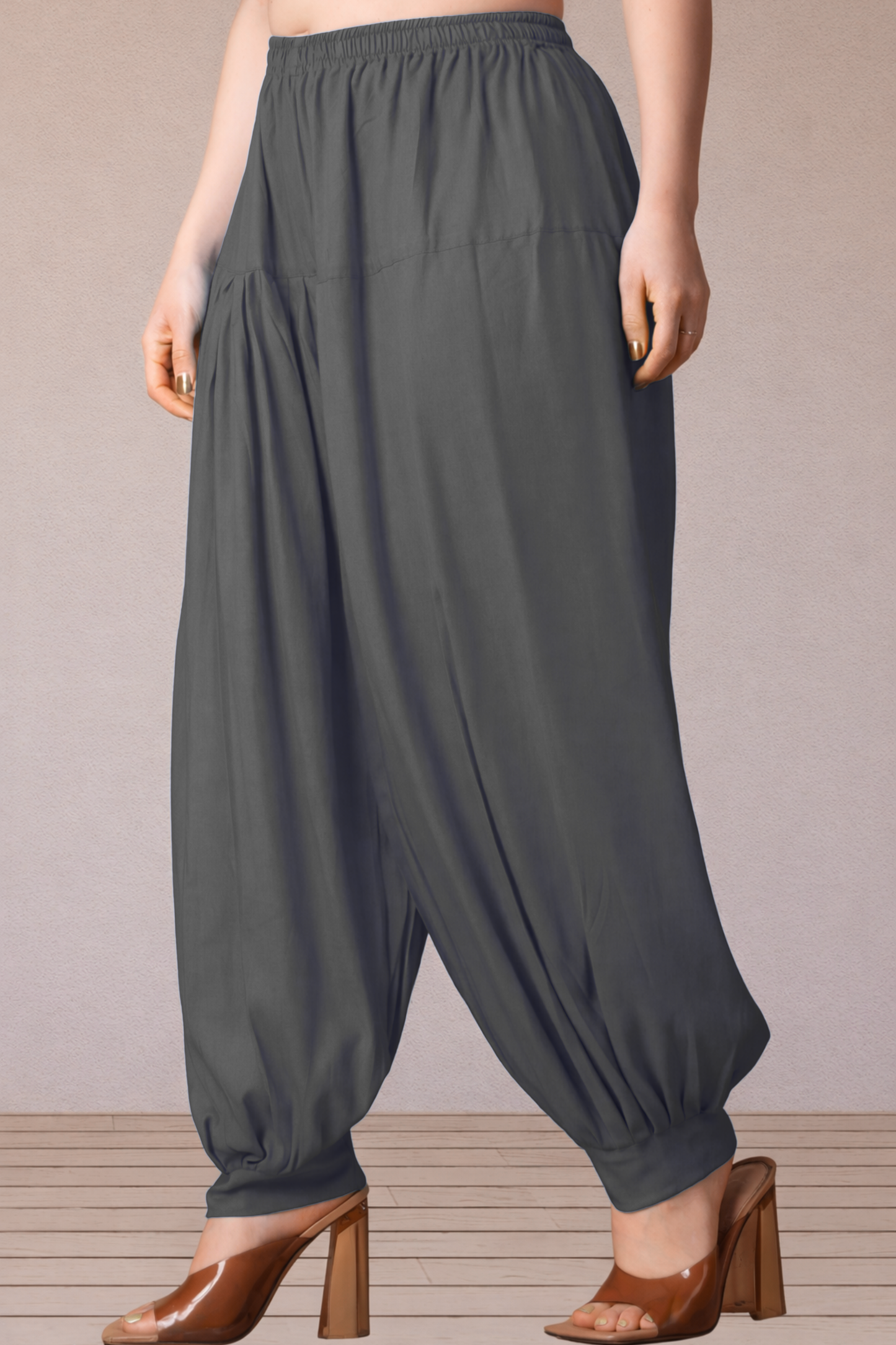 Dark Grey Rayon Afghani Salwar