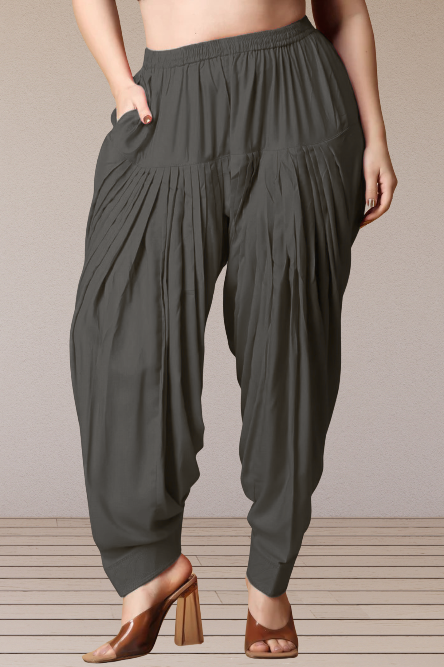 Grey Rayon Patiala Salwar