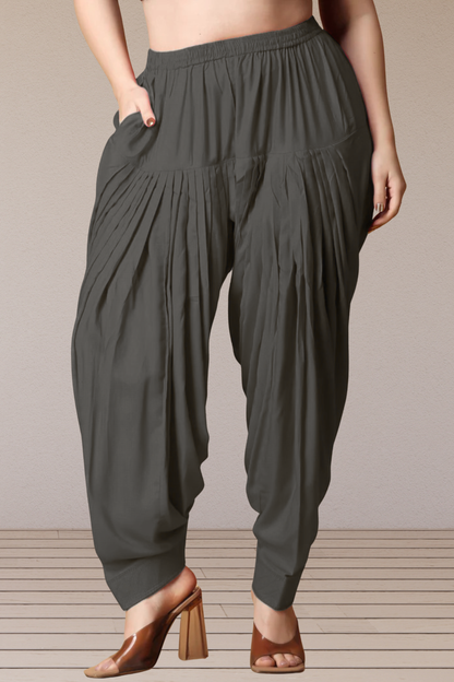 Dark Grey Rayon Patiala Salwar