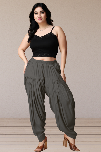 Dark Grey Rayon Patiala Salwar