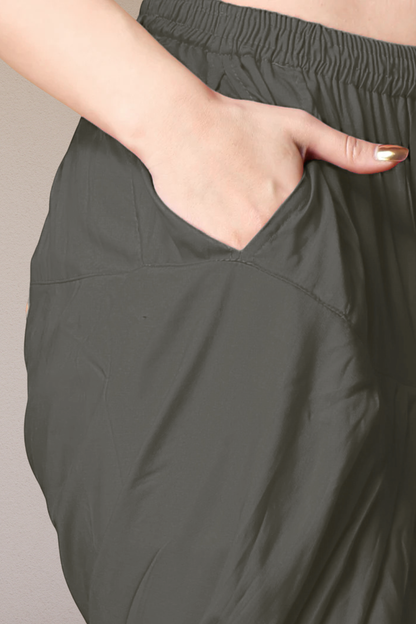 Dark Grey Rayon Patiala Salwar