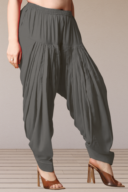 Dark Grey Rayon Patiala Salwar