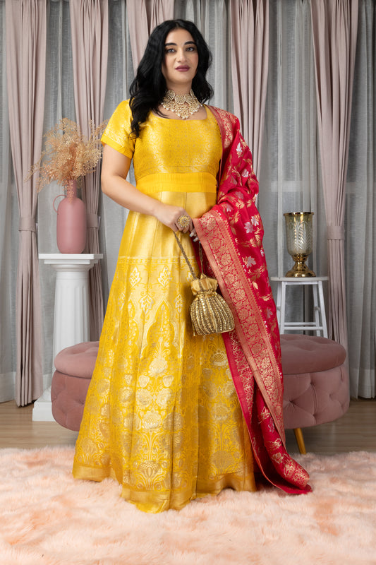 Yellow Anarkali Dress