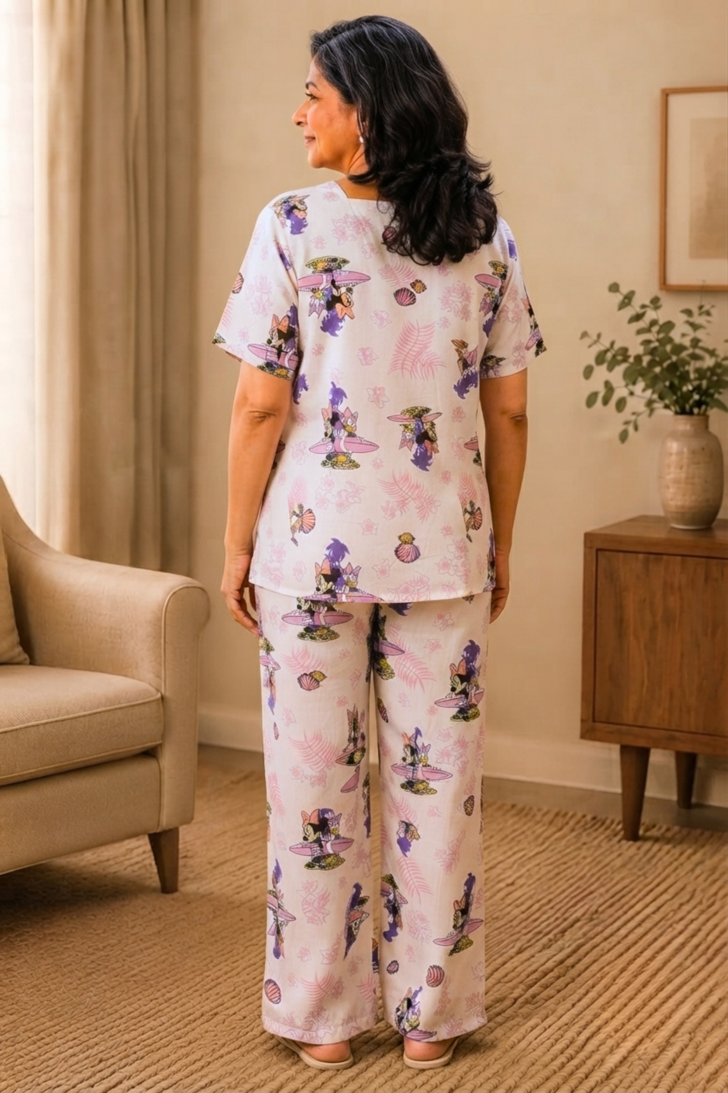 Happy Doodles Rayon Night Suit