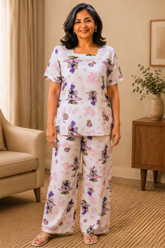 Happy Doodles Rayon Night Suit