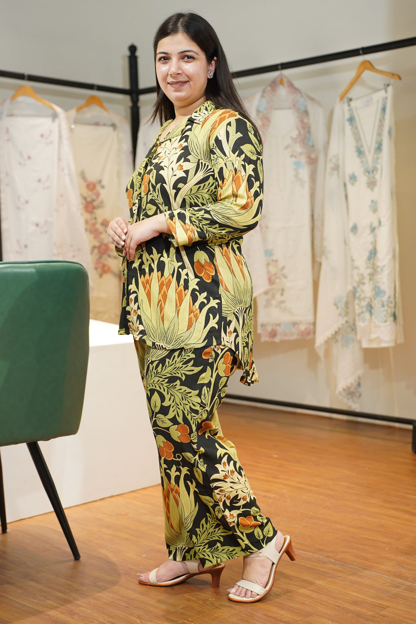 Midnight Olive Collared Co-ord Set