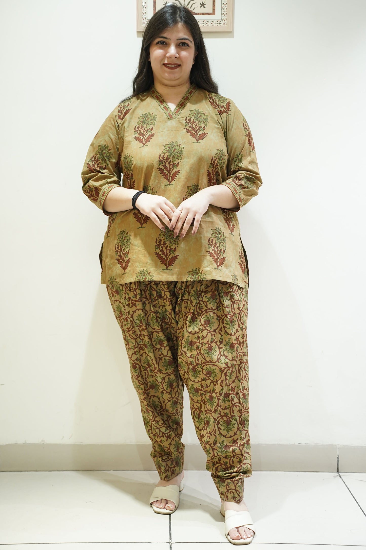 Henna Block Printed Cotton Salwar