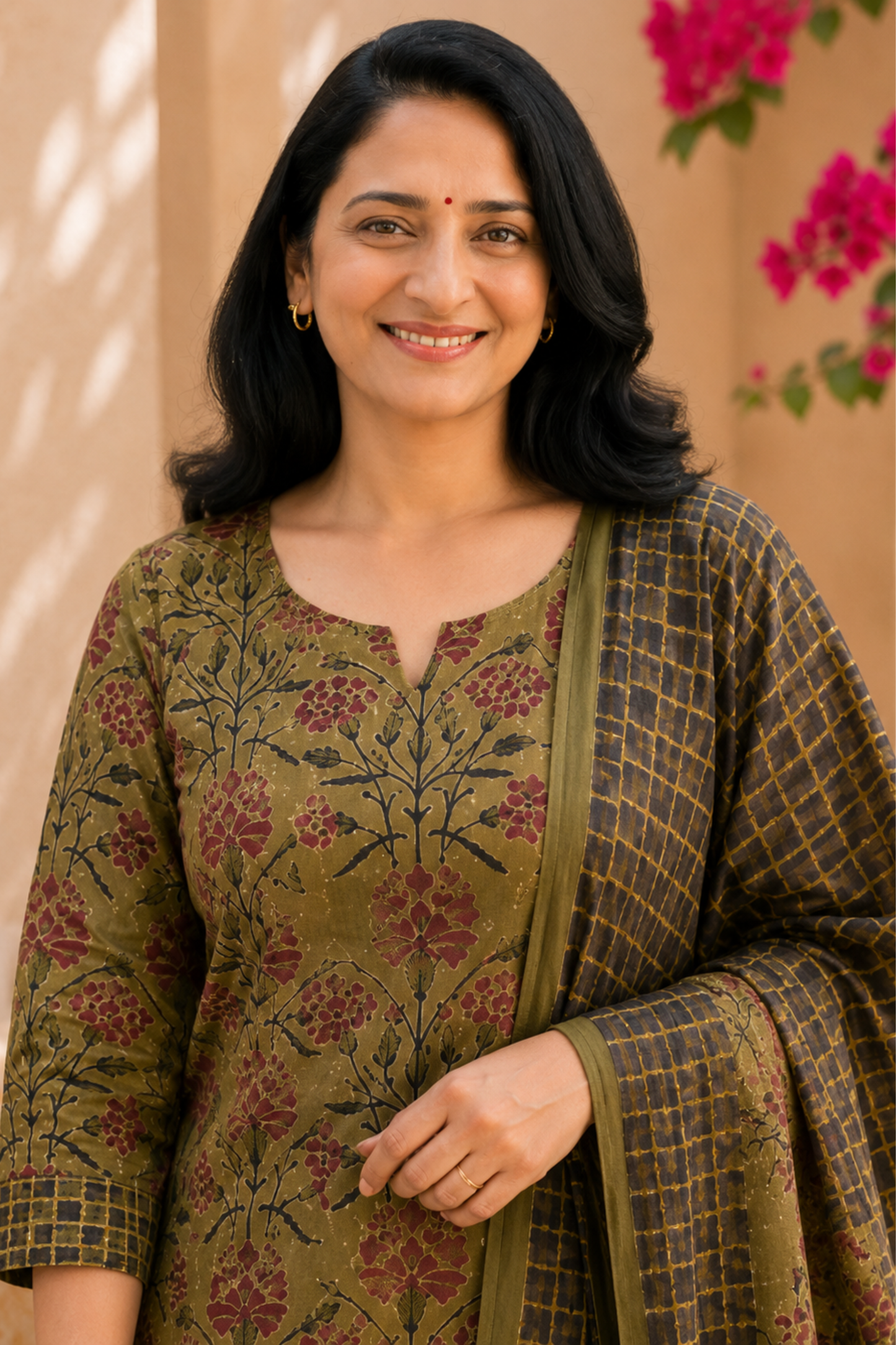 Henna Green Bagh Cotton Suit Set