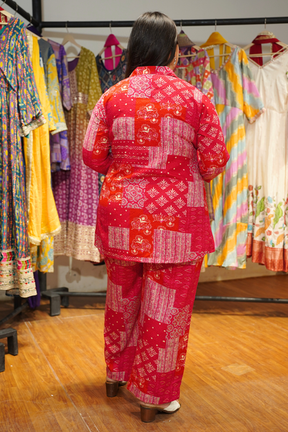 Rosé Daydream Foiled Rayon Co-ord Set