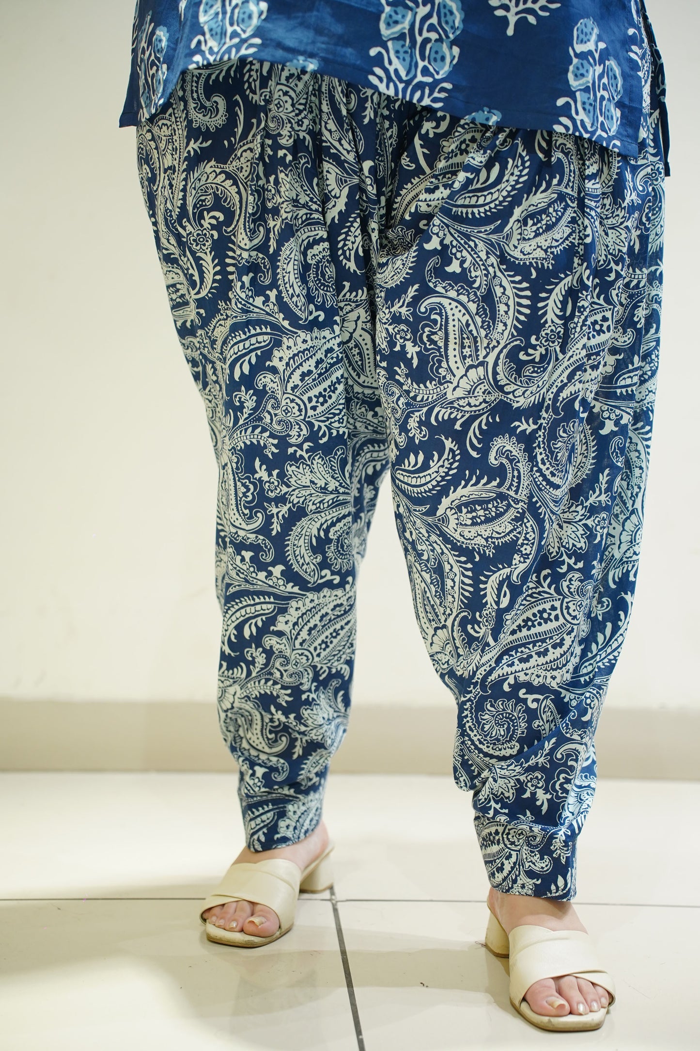 Indigo Block Printed Cotton Salwar