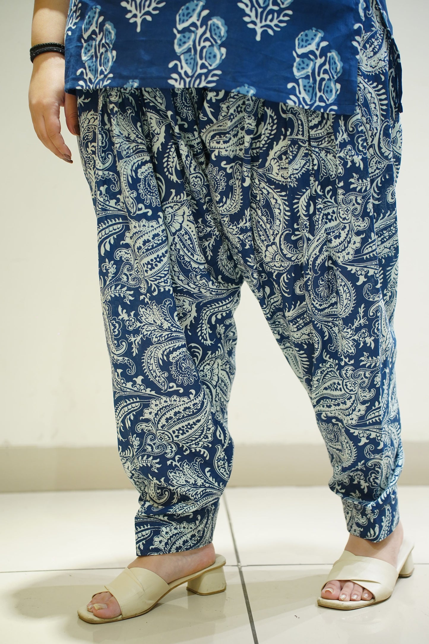 Indigo Block Printed Cotton Salwar