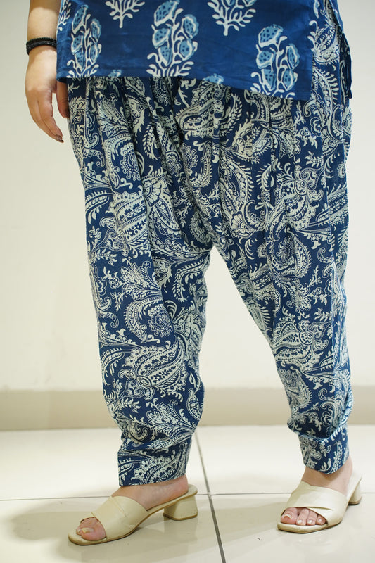 Indigo Block Printed Cotton Salwar