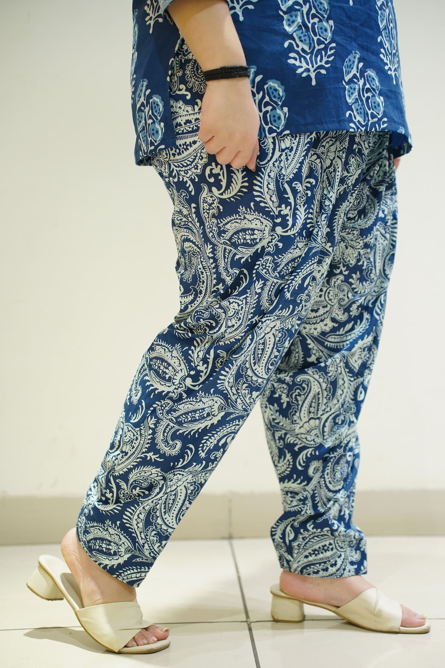 Indigo Block Printed Cotton Salwar