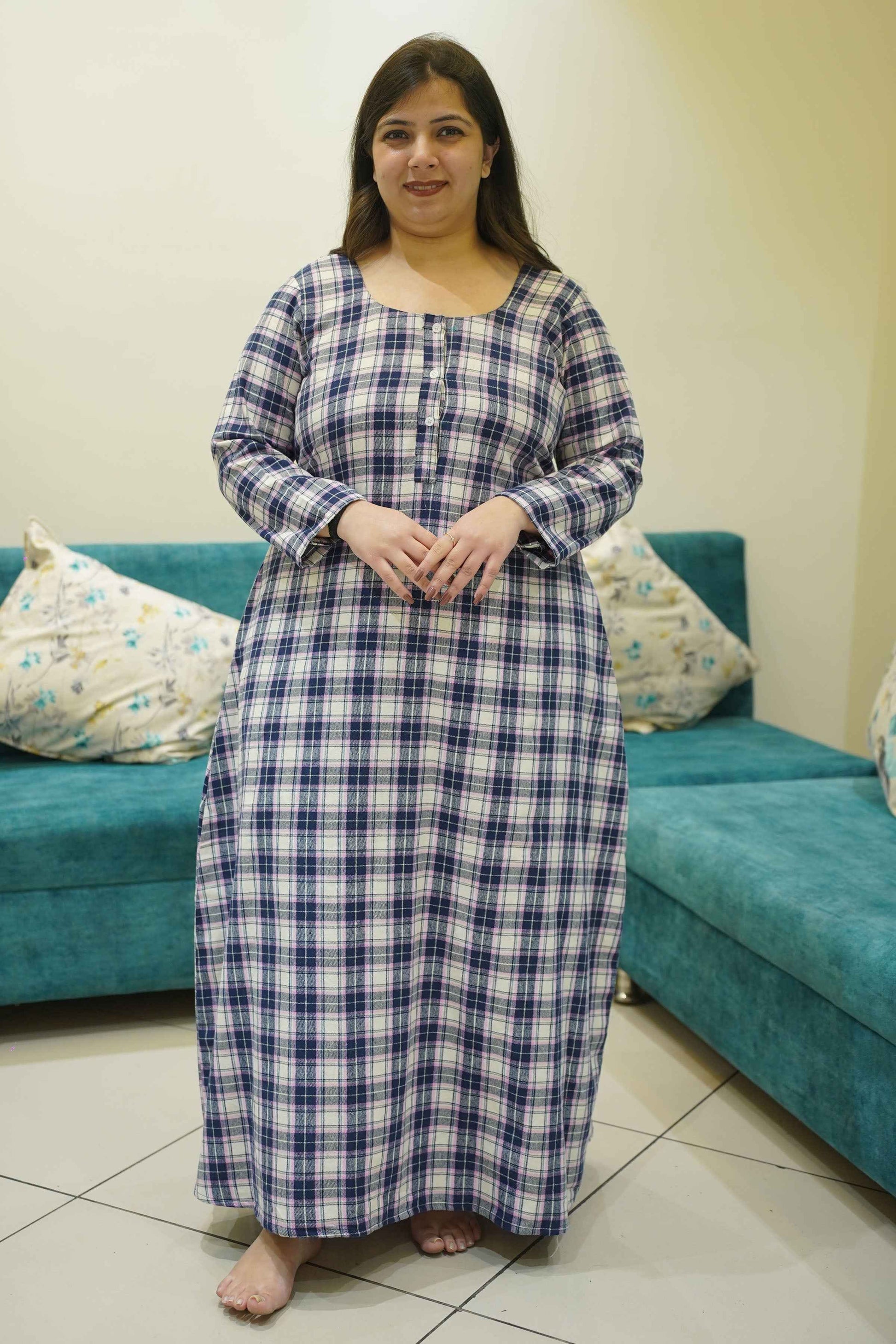 Indigo Cuddle Woollen Night Gown