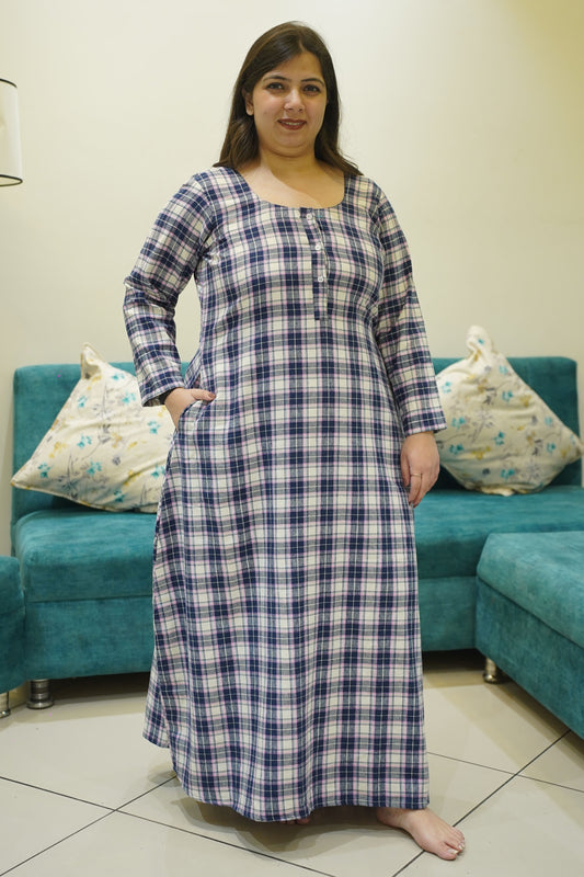 Indigo Cuddle Woollen Night Gown