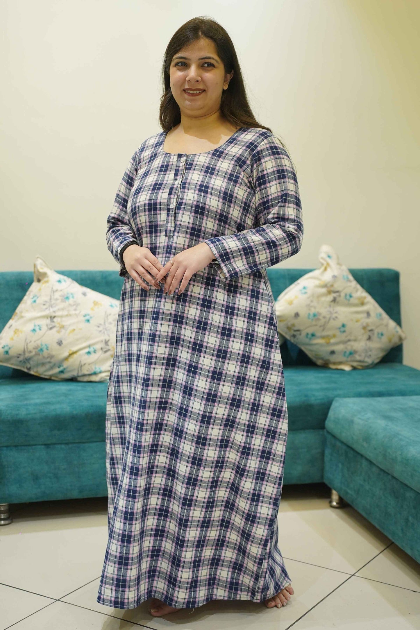 Indigo Cuddle Woollen Night Gown