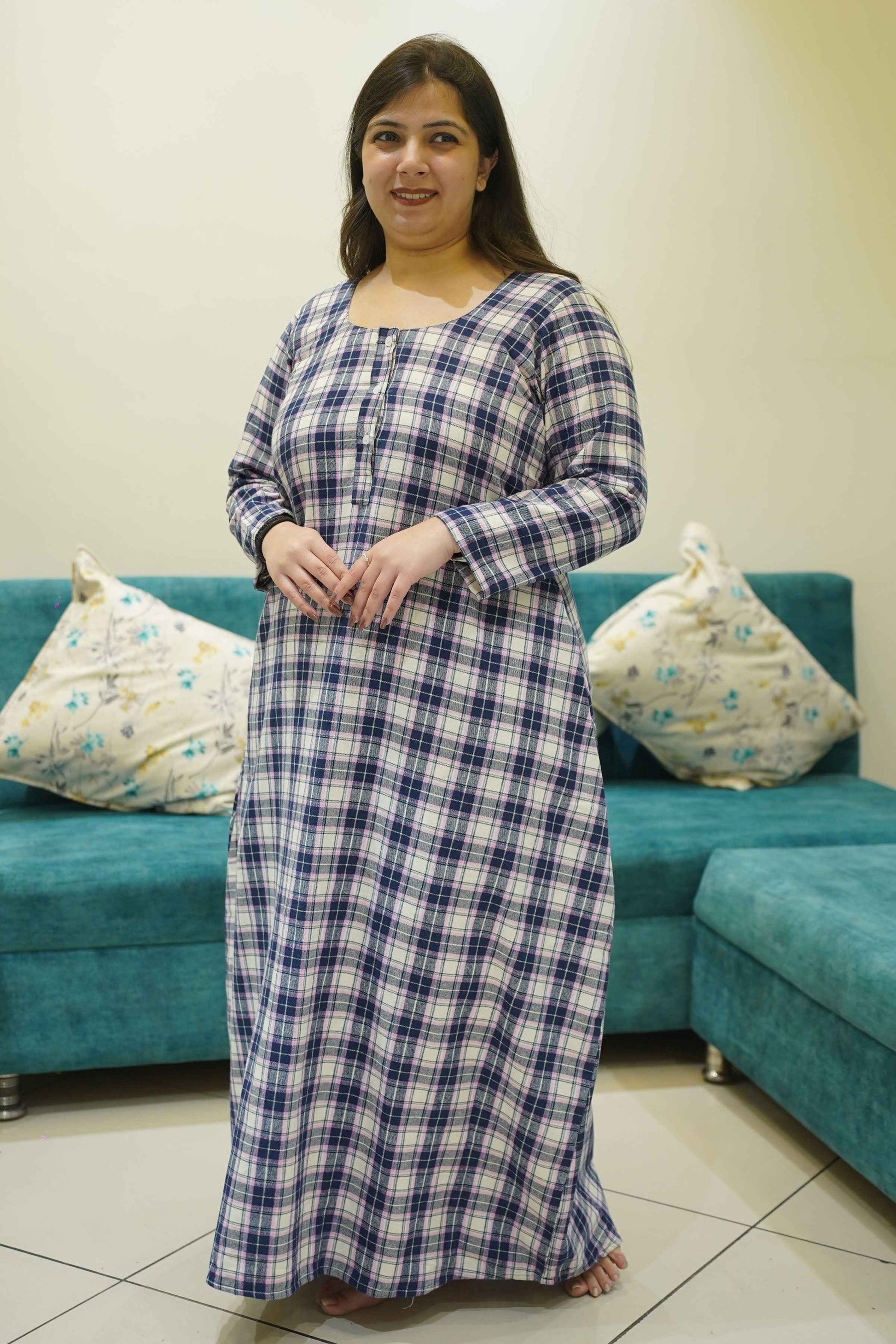 Indigo Cuddle Woollen Night Gown