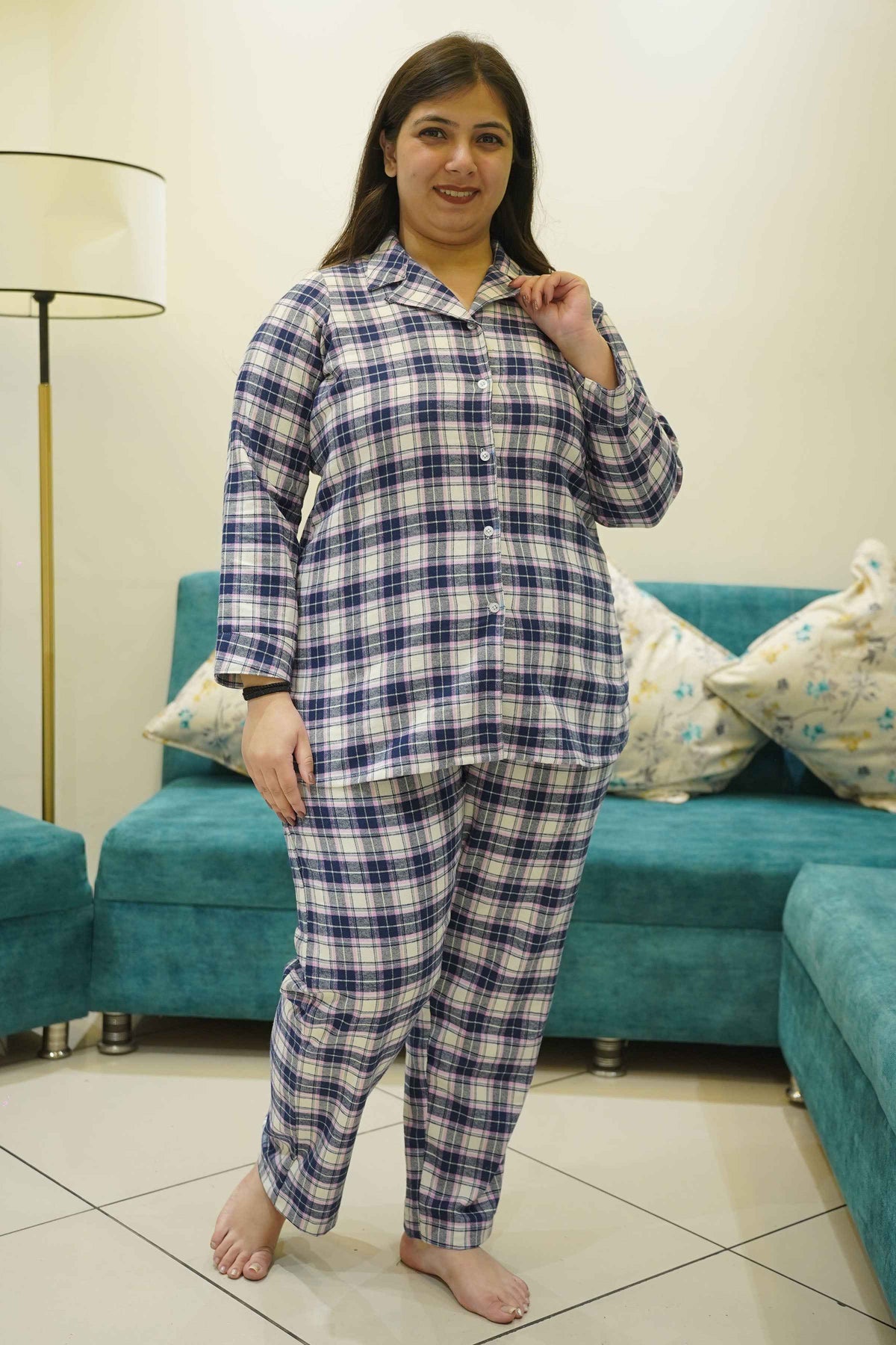 Indigo Cuddle Woollen Night Suit