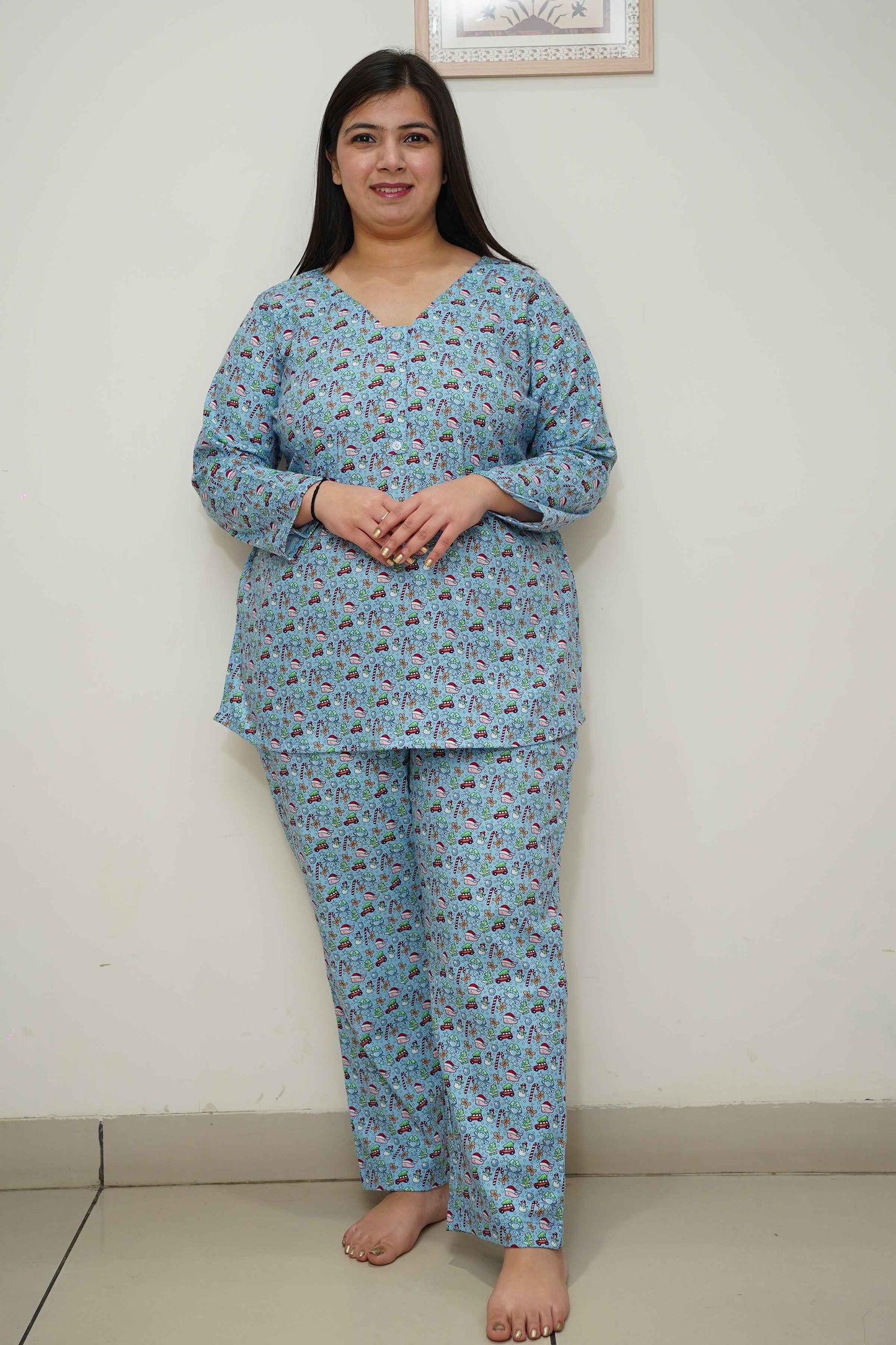 Buy Plus Size ​Jingle Breeze Woollen Night Suit At Apella | Sizes XS to 10 XL | India | Free Delivery | Customized