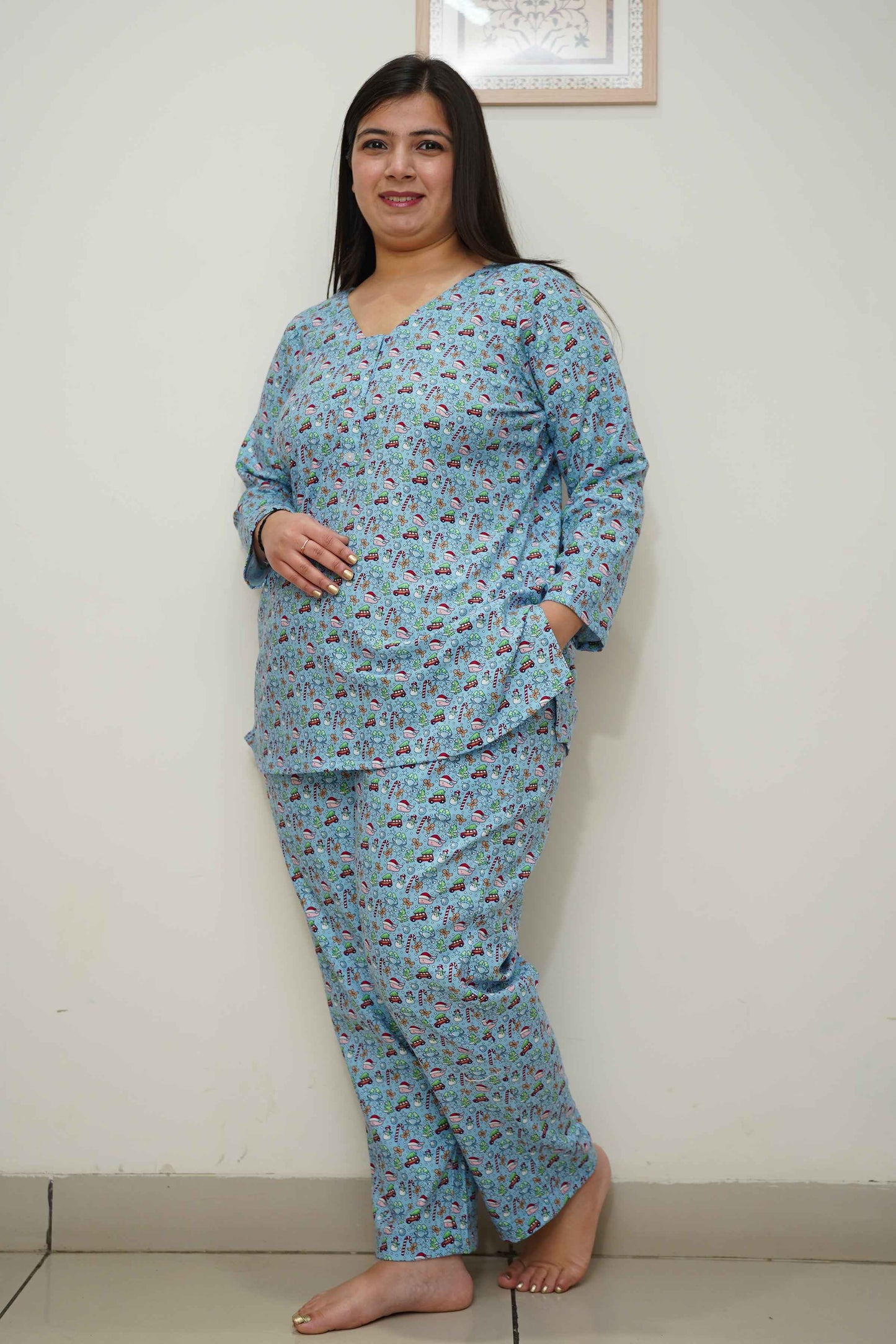 Buy Plus Size ​Jingle Breeze Woollen Night Suit At Apella | Sizes XS to 10 XL | India | Free Delivery | Customized