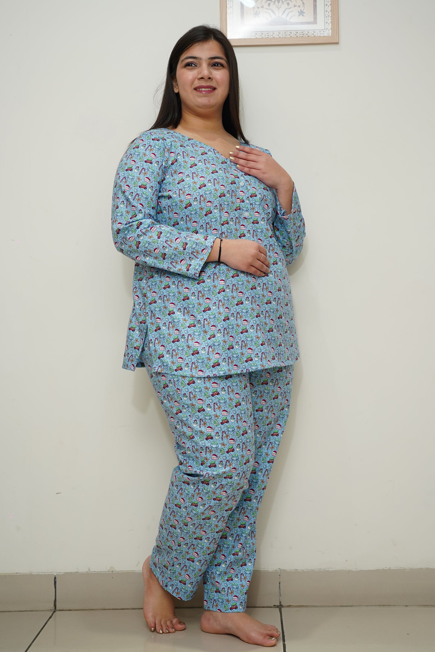 Buy Plus Size ​Jingle Breeze Woollen Night Suit At Apella | Sizes XS to 10 XL | India | Free Delivery | Customized