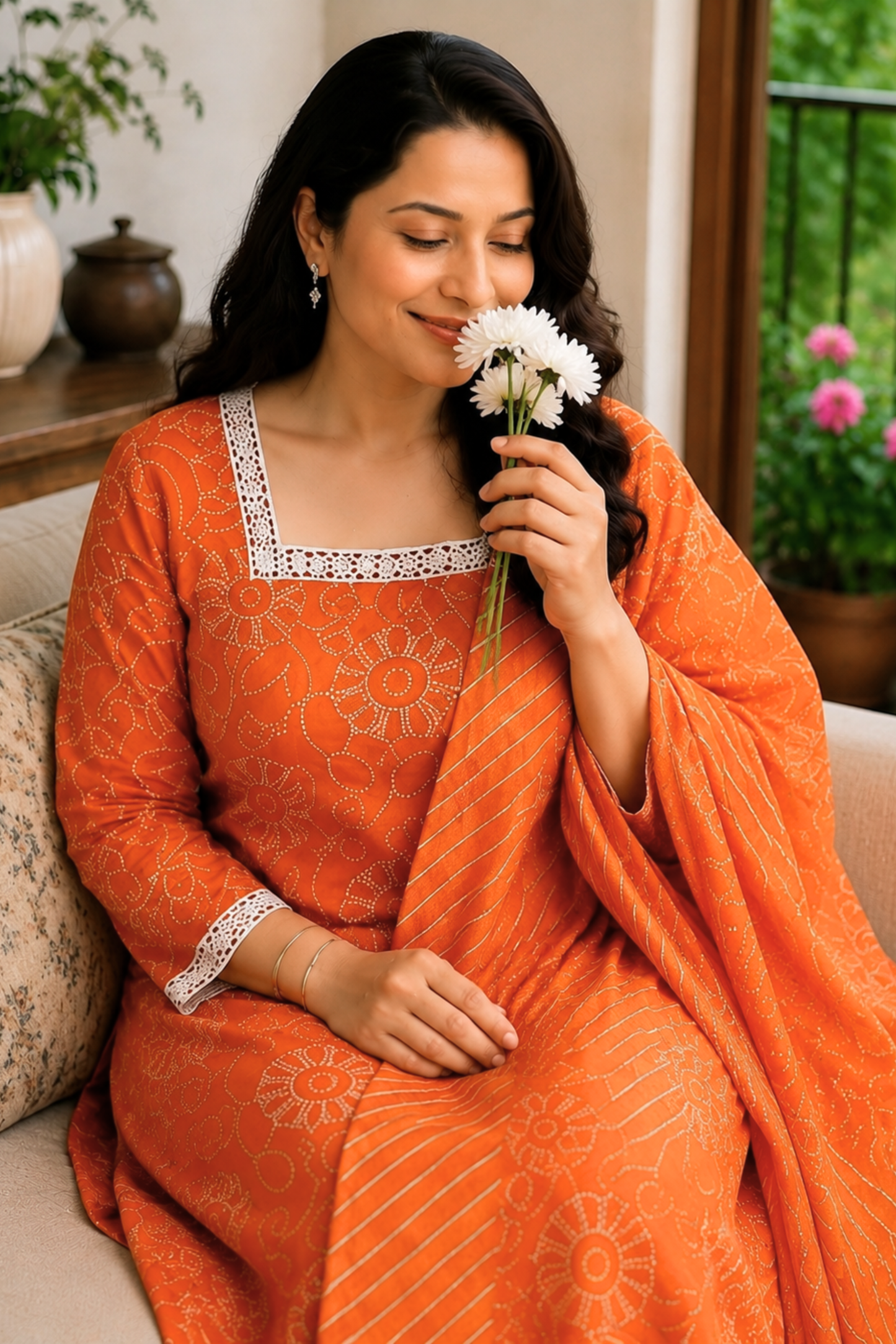 Rangrez Bandhani Printed Cotton Suit Set