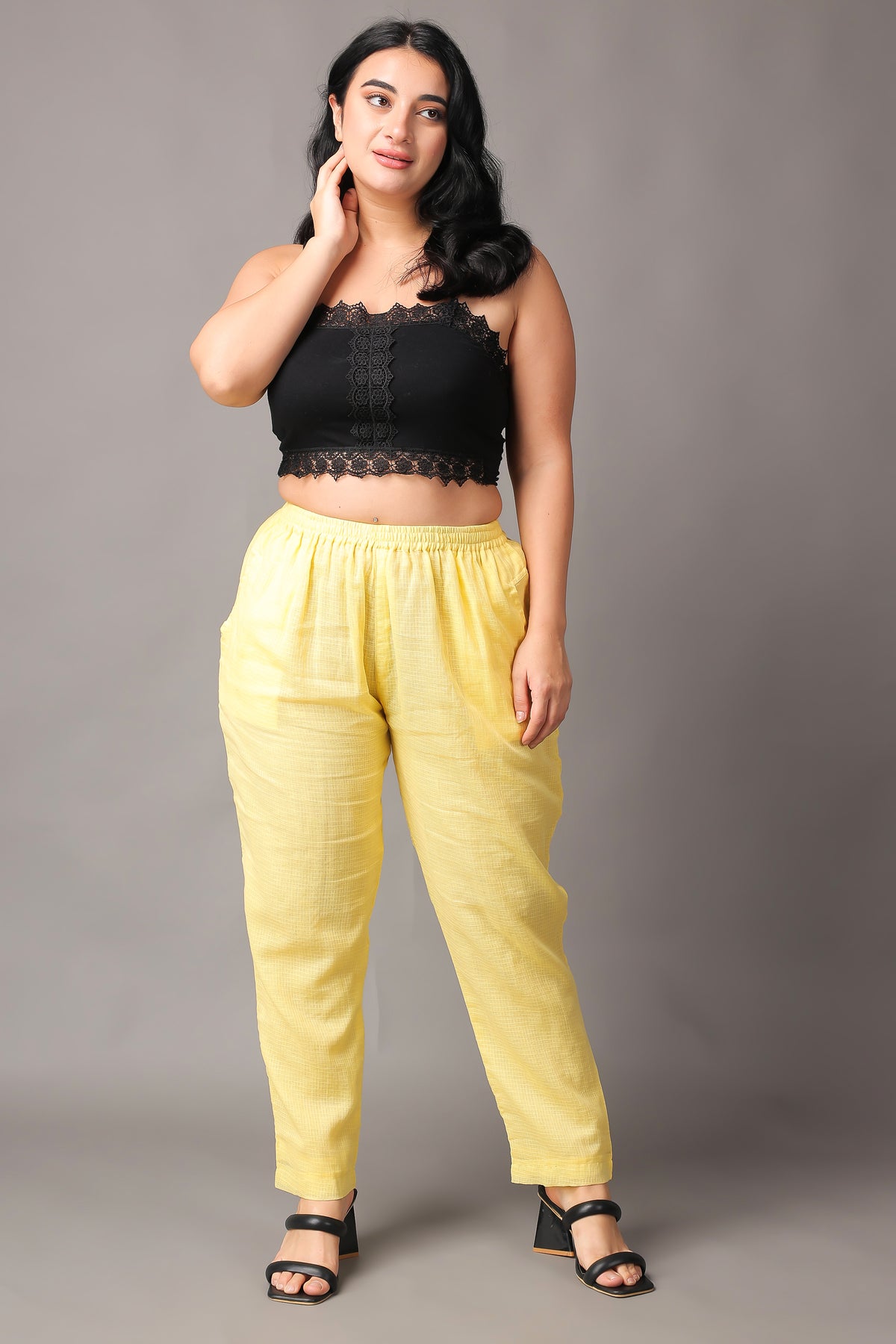 Buy Plus Size ​Kota Doria Pant Palazzo At Apella | Sizes XS to 10 XL | India | Free Delivery | Customized