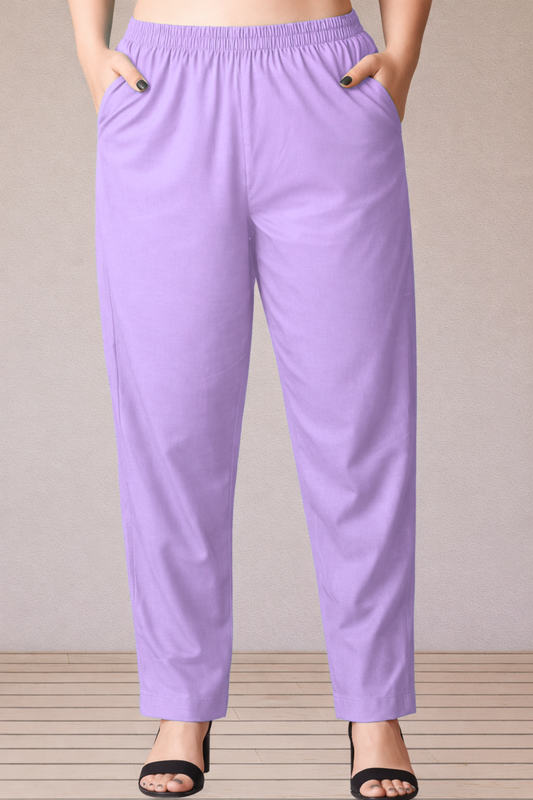 Lavender Cotton Kurti Pant