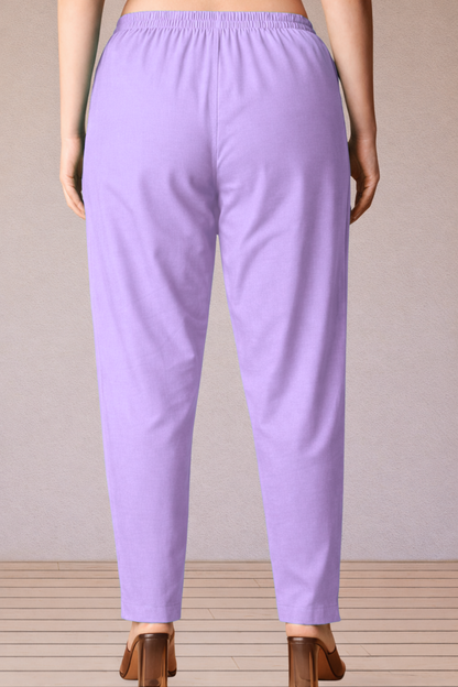 Lavender Cotton Kurti Pant