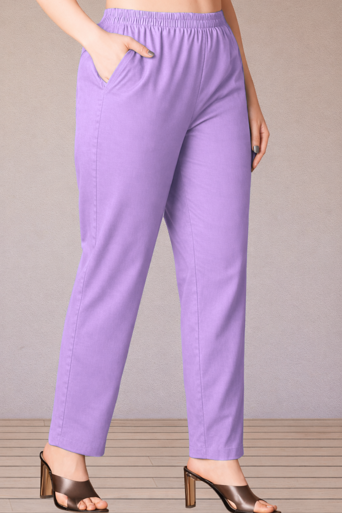 Lavender Cotton Kurti Pant