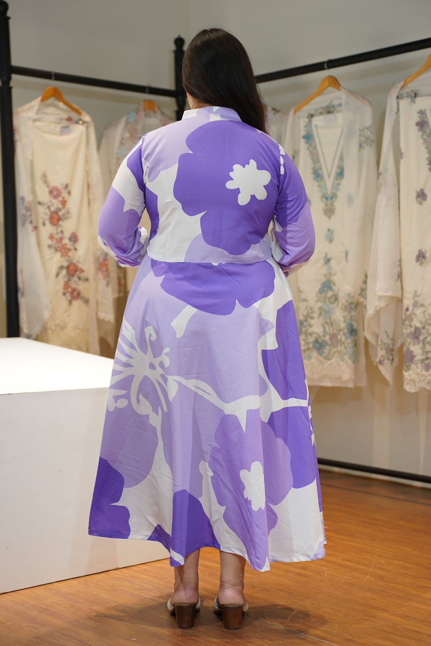 Dewdrop Delight Floral Maxi Dress