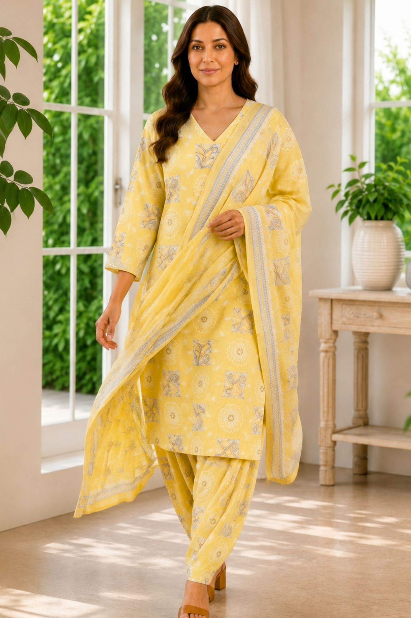 Honey Vanilla Cotton Salwar Suit